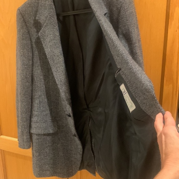 Harris Tweed 100% Wool Tweed Herringbone Grey Men’s Blazer Size 41 - Picture 12 of 16